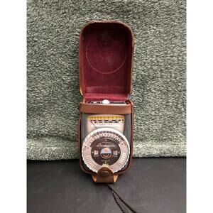 NOS Gossen Lunasix Light Meter With Brown Leather Case Vintage Immaculate